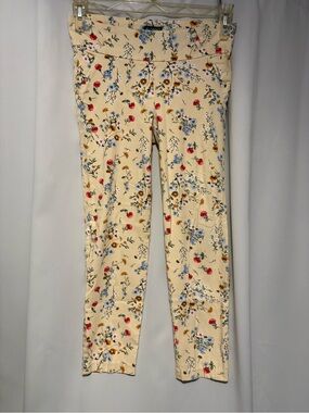 Soho Cream Floral Skinny Pants #2217